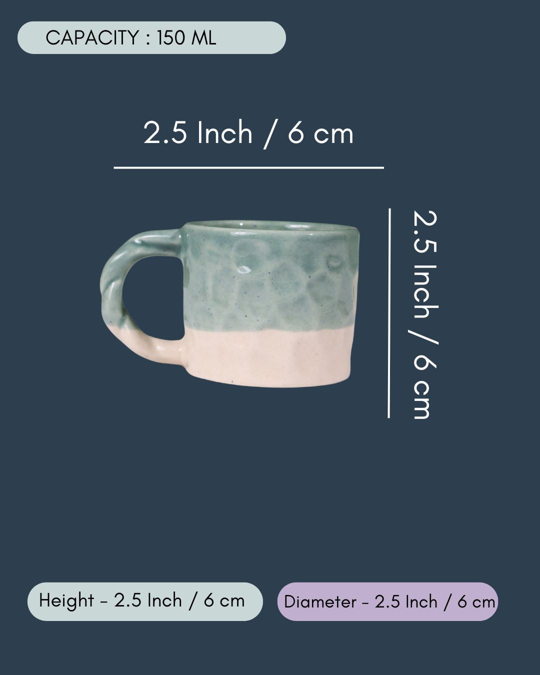 Teal Handmoulded Mug