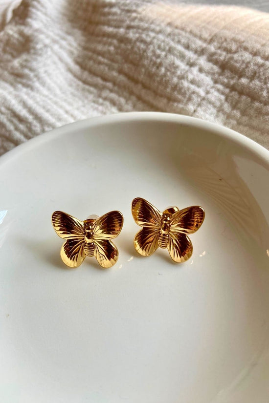 Anti tarnish Butterfly Studs
