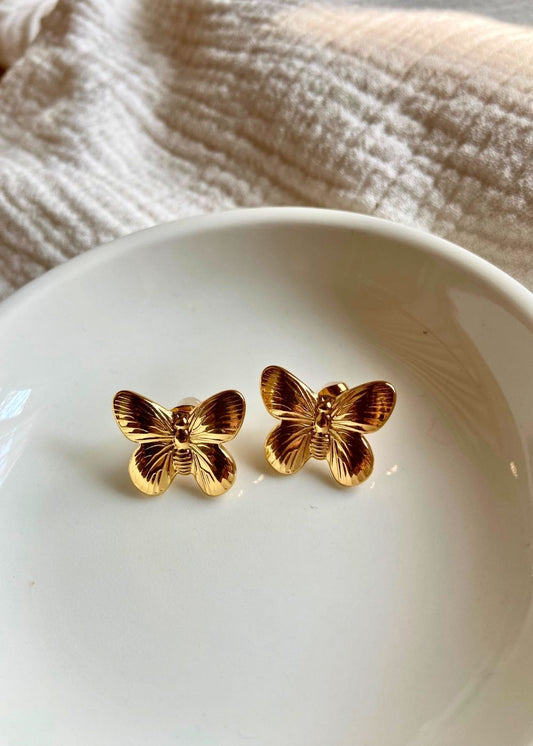 Anti tarnish Butterfly Studs