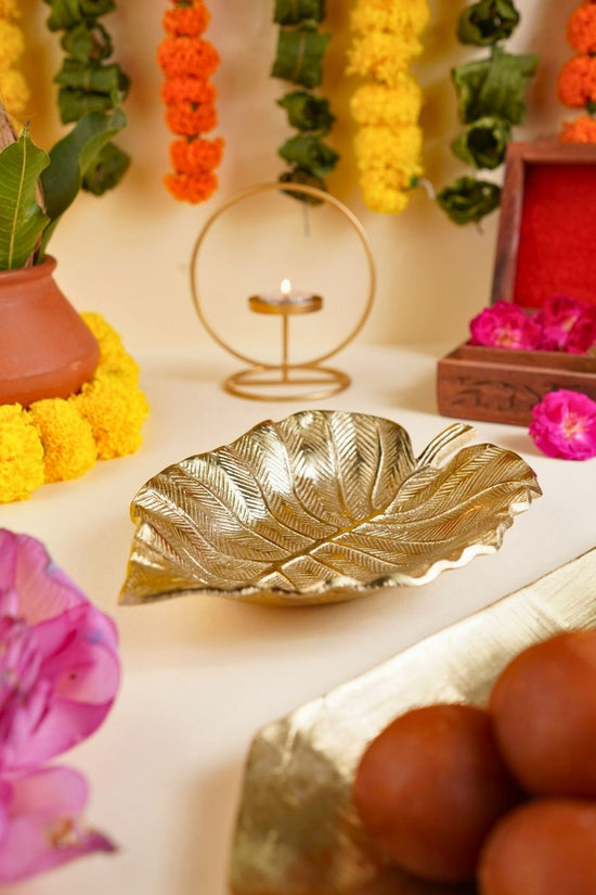 Golden Bliss Palm Leaf Bowl for this festival