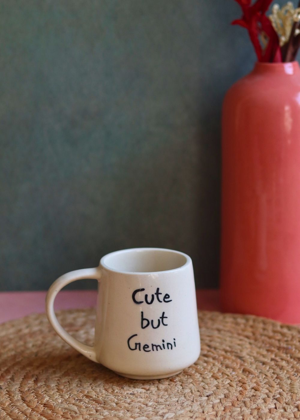 cute but gemini mug handmade in india 