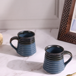 Two dark blue coffee mug