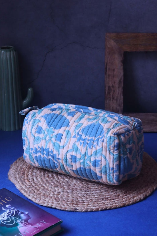 Floral Plush Toiletry Bag - Large made by cotton