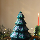Christmas tree on wooden surface