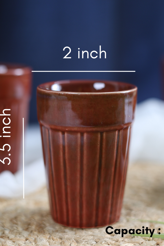 Ceramic rust kulhads height & breadth