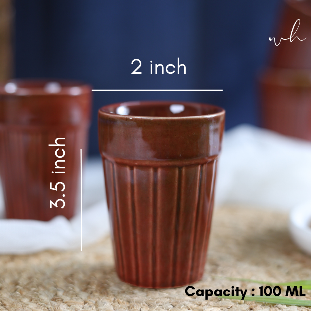 Ceramic rust kulhads height & breadth