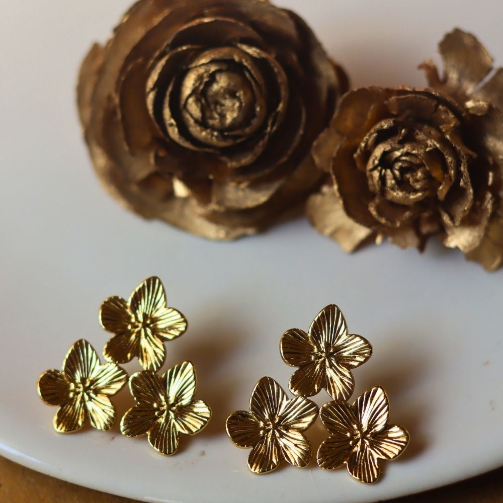 Anti tarnish Floral Cluster Earrings