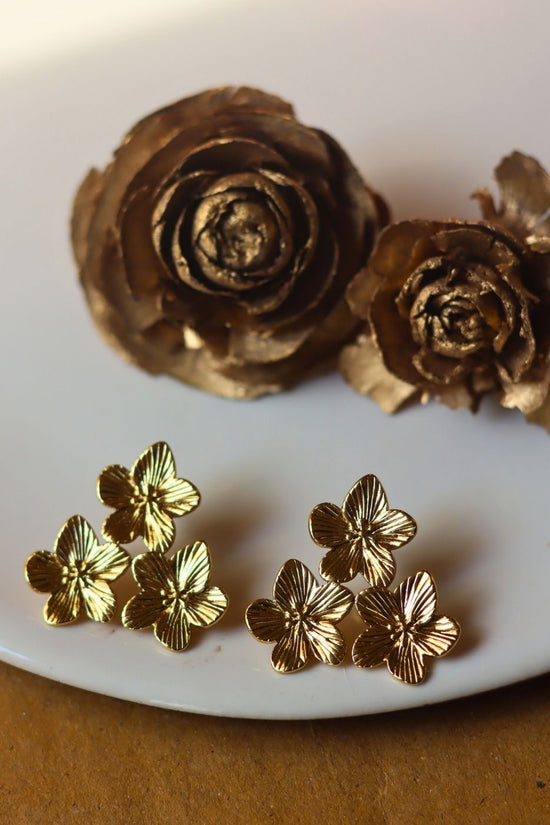 Anti tarnish Floral Cluster Earrings
