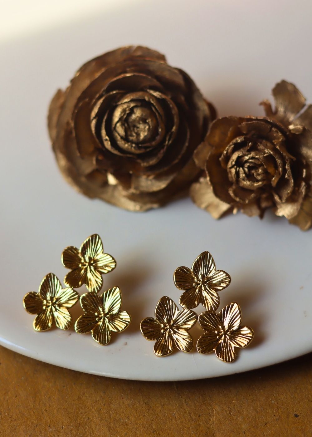 Anti tarnish Floral Cluster Earrings