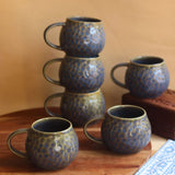 Grey Honeycomb Mug - Set of 6 handmade in india