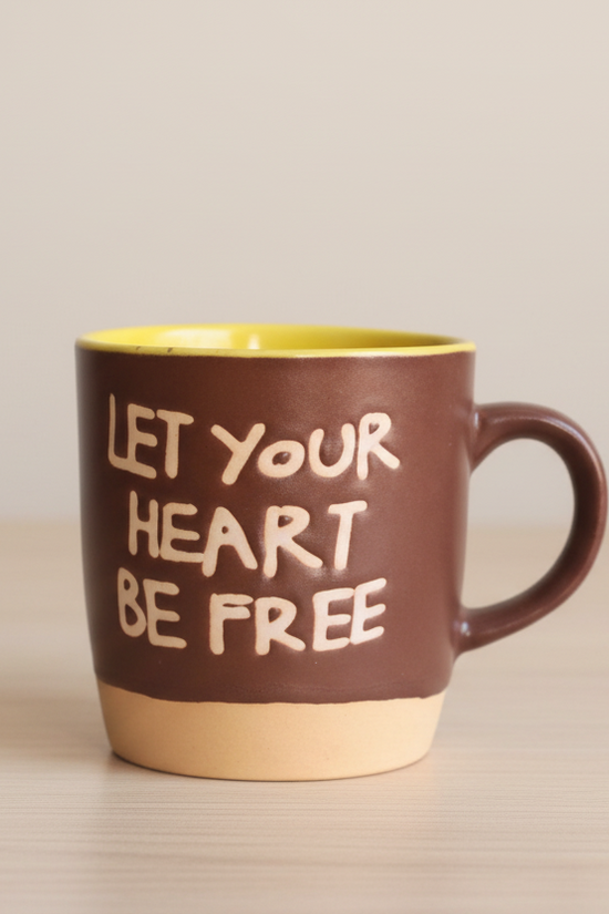 Let Your Heart Be Free Mug - Brown