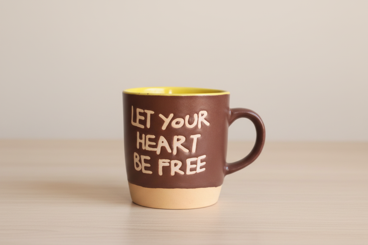 Let Your Heart Be Free Mug - Brown