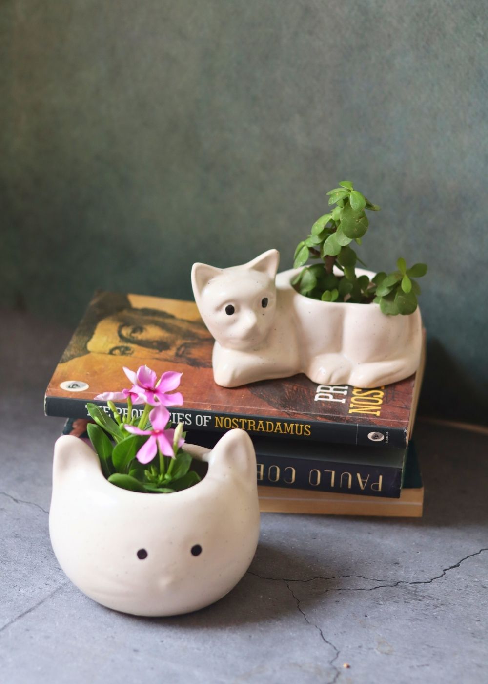 handmade cat & kitty planter 