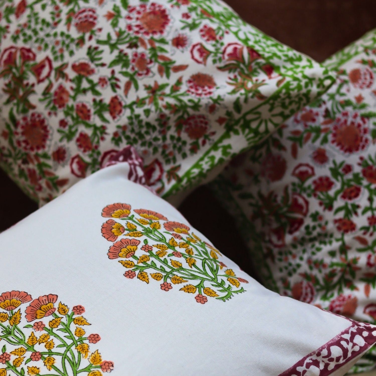 Dreamy Delight & Liana Vine Cushion Covers combo made by cotton