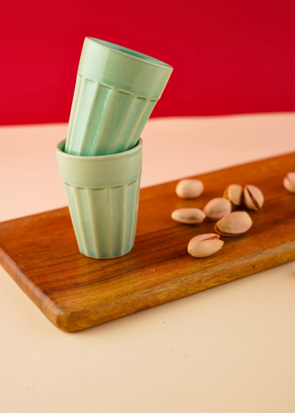 handmade mint espresso shot glass combo