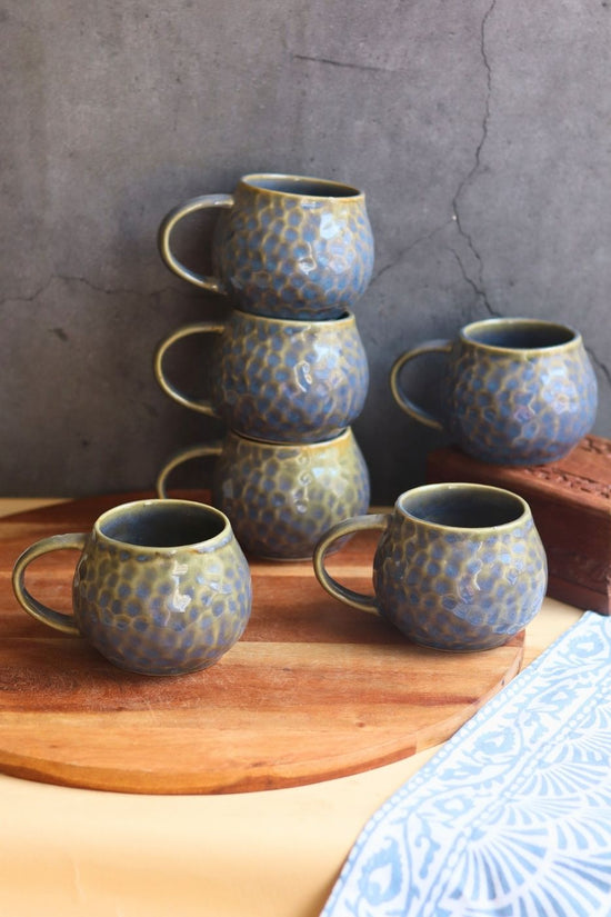 Grey Honeycomb Mug - Set of 6 with premium quality material