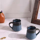 Ceramic dark blue & brown coffee mug