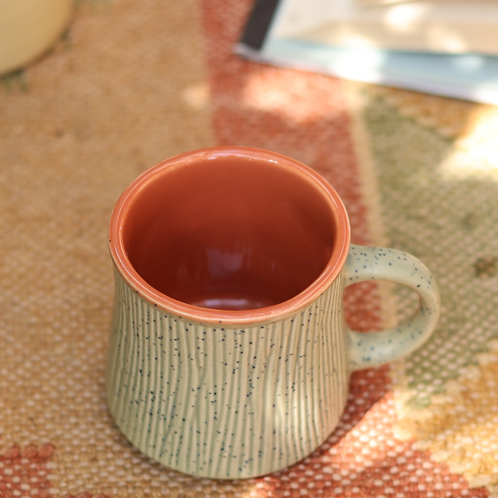 Olive Etching Chai Cup made by ceramic