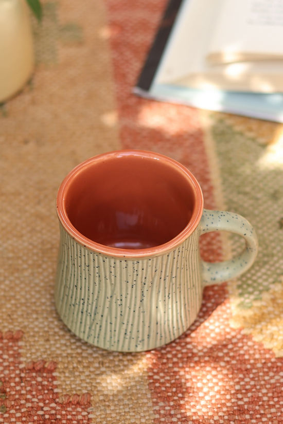 Olive Etching Chai Cup made by ceramic