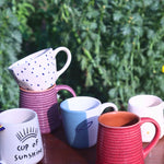 Set of 6 Sunshine Sips Mugs (for the price of 5) handmade in india