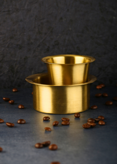 Brass dabara set with coffee beans