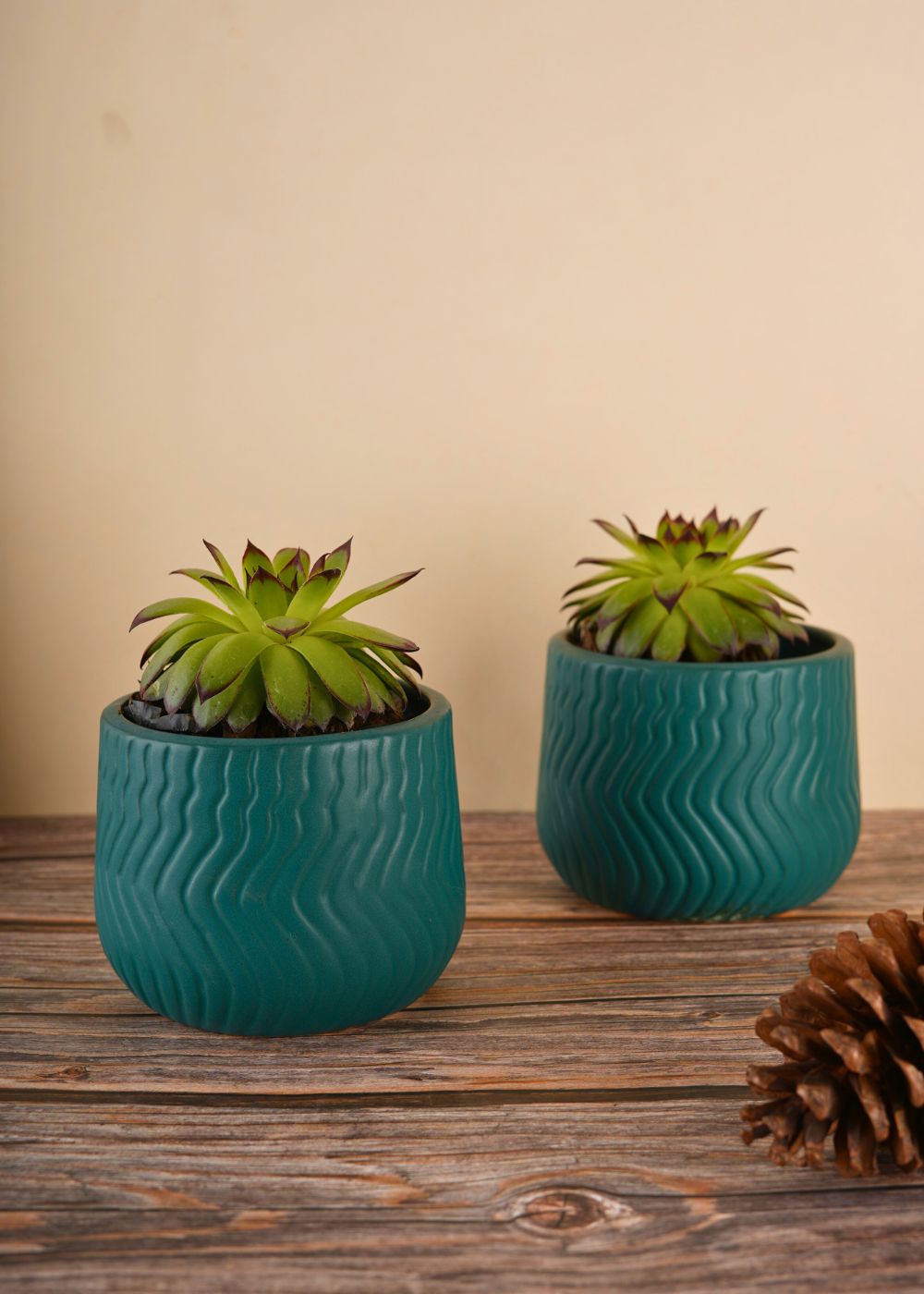 essential teal planter made by ceramic 