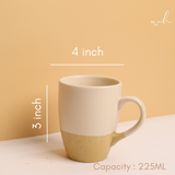 Cream & white coffee mug height & weight