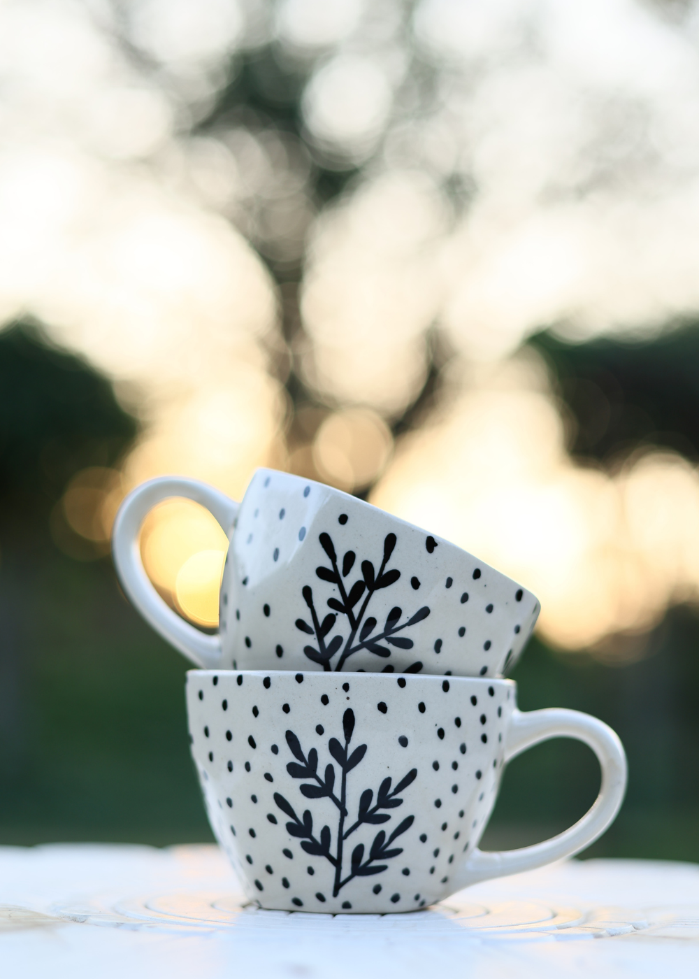 black fall leaf mug handmade, ceramic 