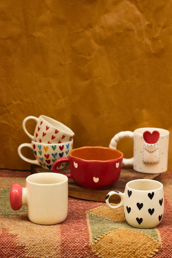 Set of 6 Heart Sip Mugs (for the price of 5)