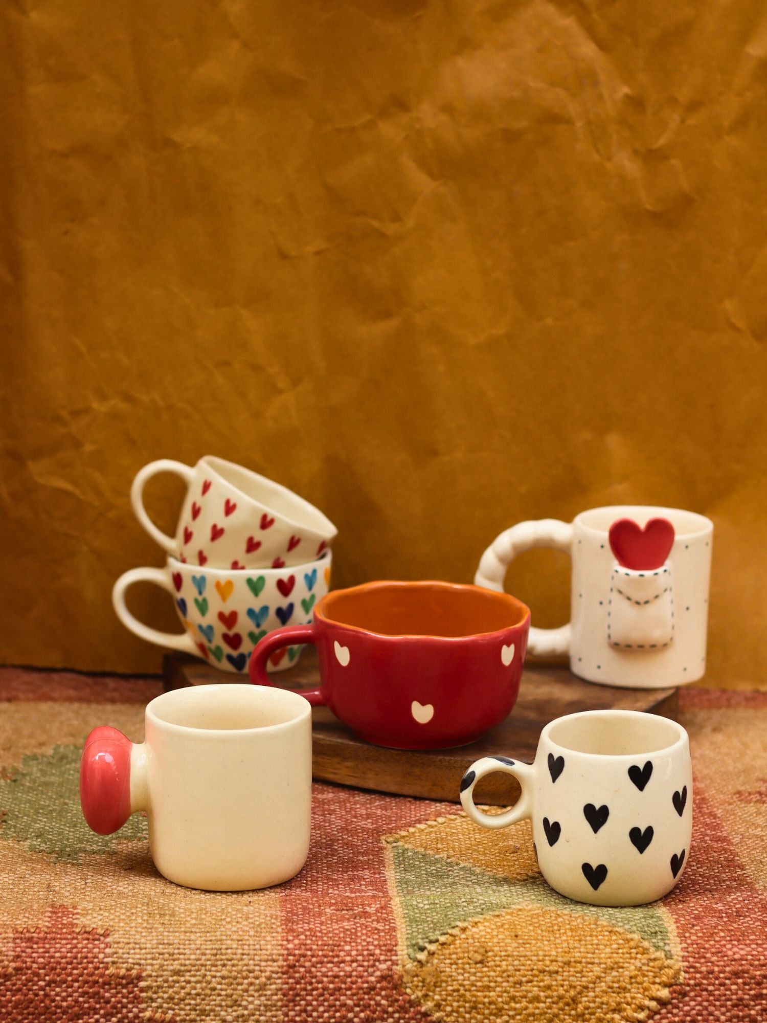 Set of 6 Heart Sip Mugs (for the price of 5)