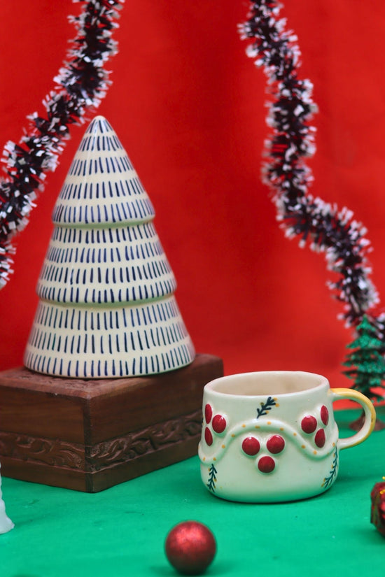 Set of 2 - Cherry mug & Blue Lined Christmas tree combo with premium quality material
