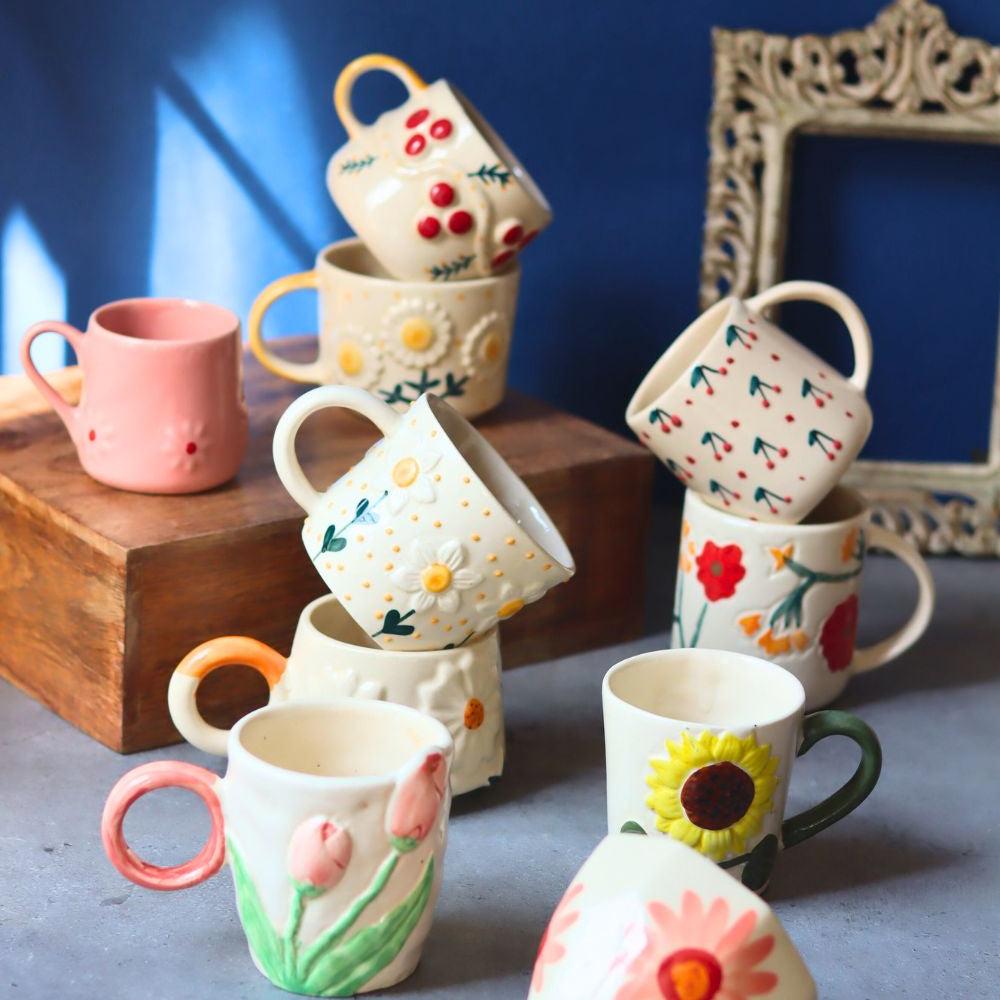 Handmade Set of 10 Summer Glow mugs Combo (for the price of 7)