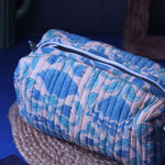 Floral Plush Toiletry Bag - Large handmade in India