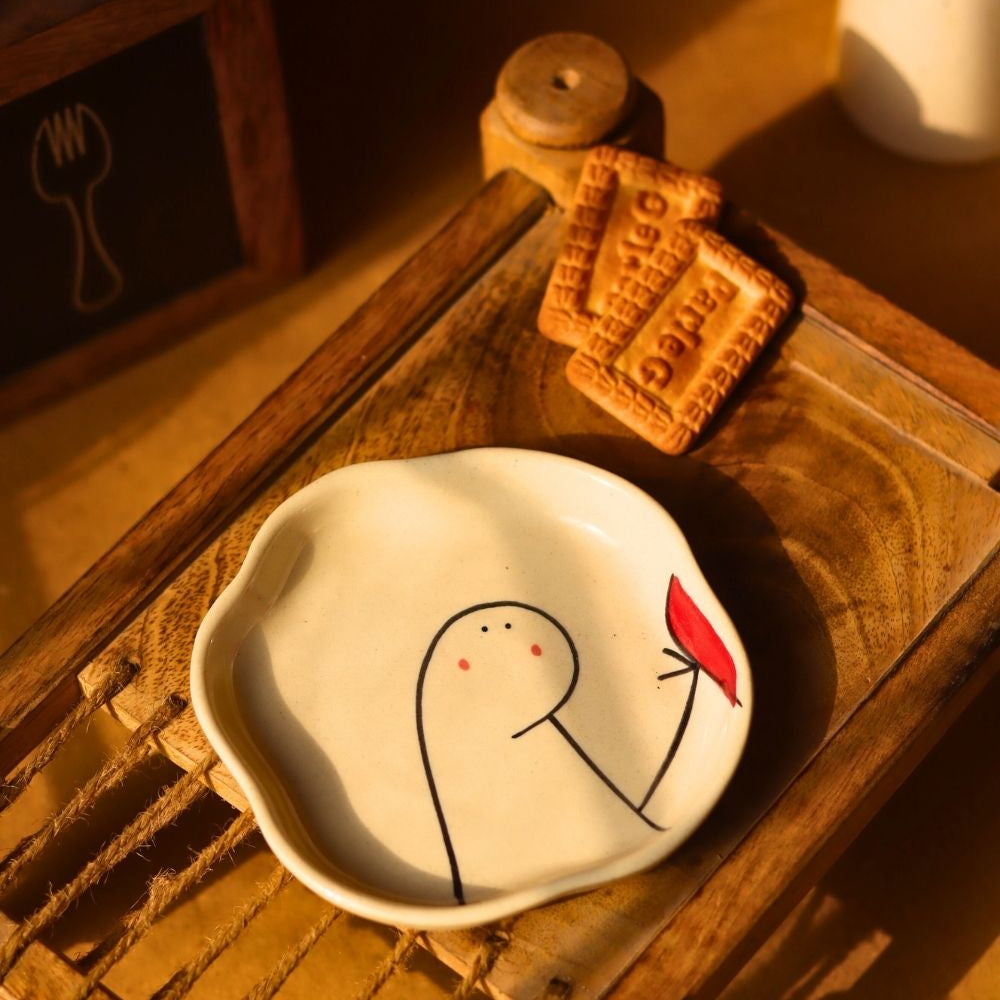 handmade Half of my heart dessert plate