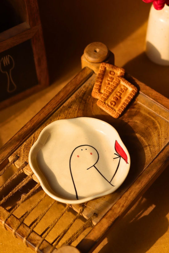 handmade Half of my heart dessert plate