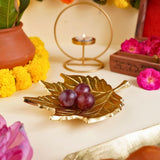 Golden Leaf Patterned Bowl handmade in india