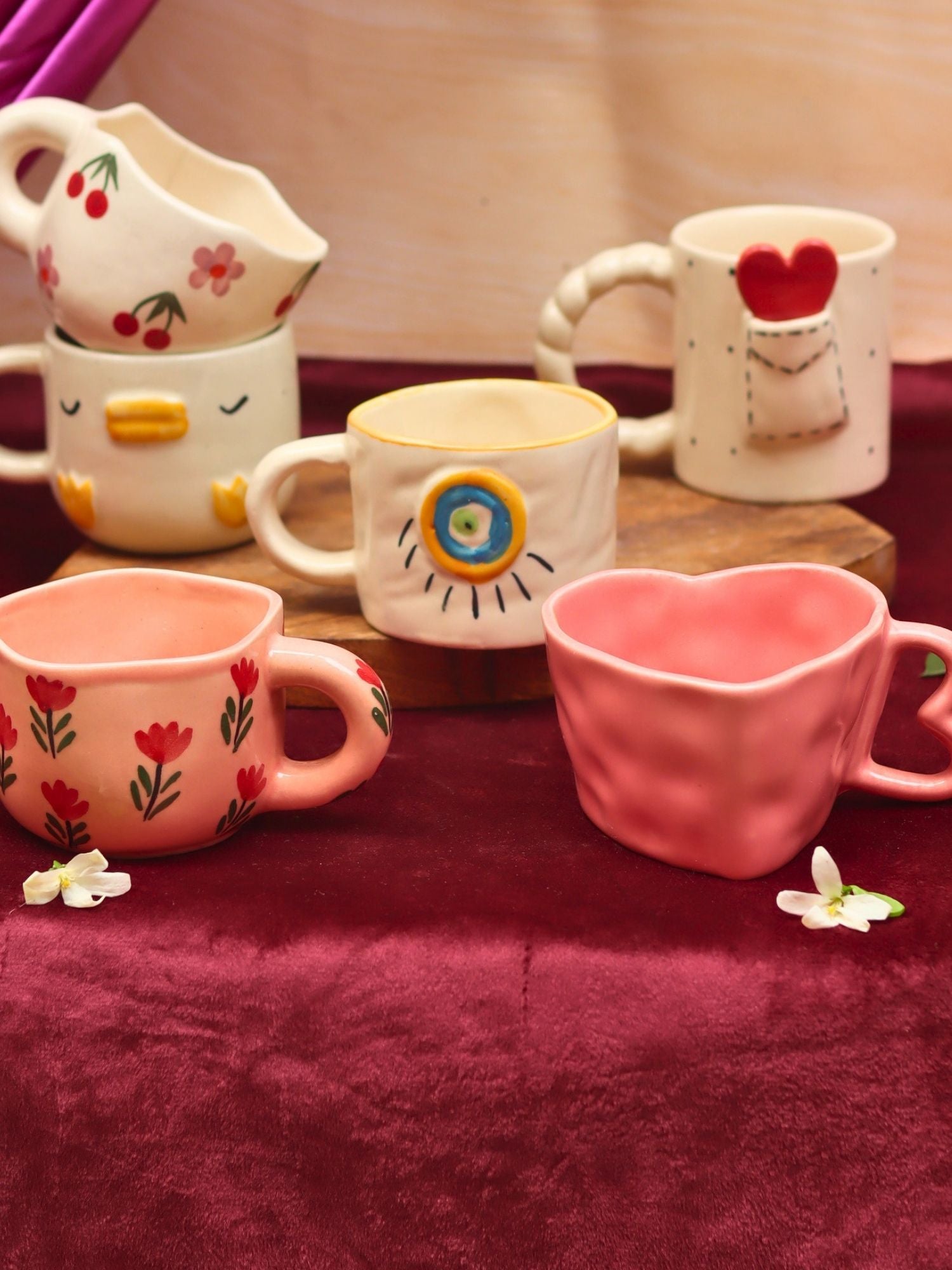 Set of 6 most aesthetic mugs (for the price of 5) made by ceramic