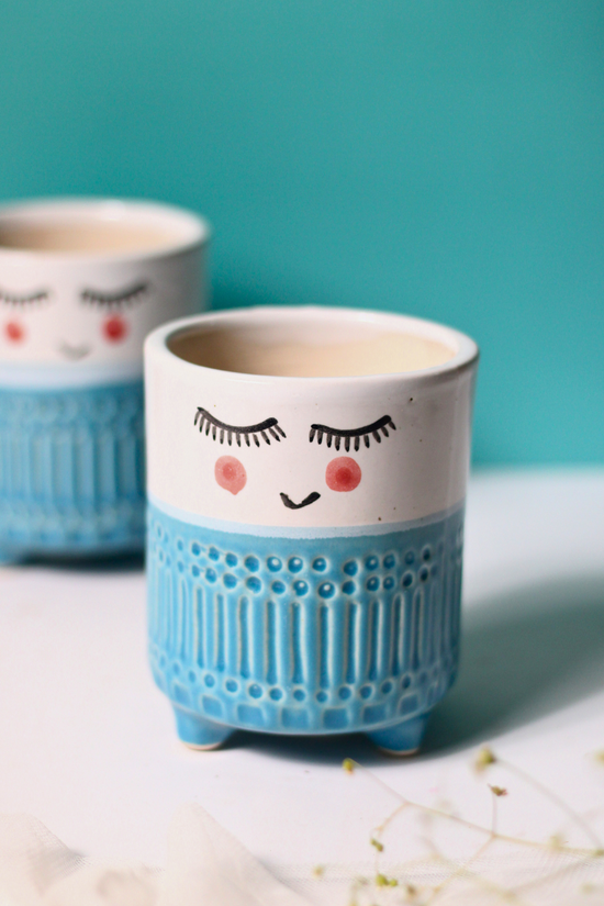 Ceramic Blue Planter 