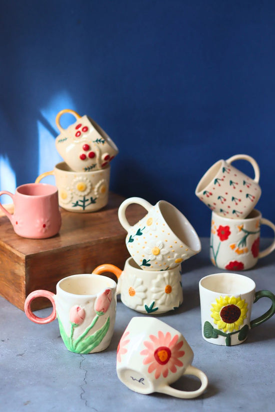 Set of 10 Summer Glow mugs Combo (for the price of 7) made by ceramic