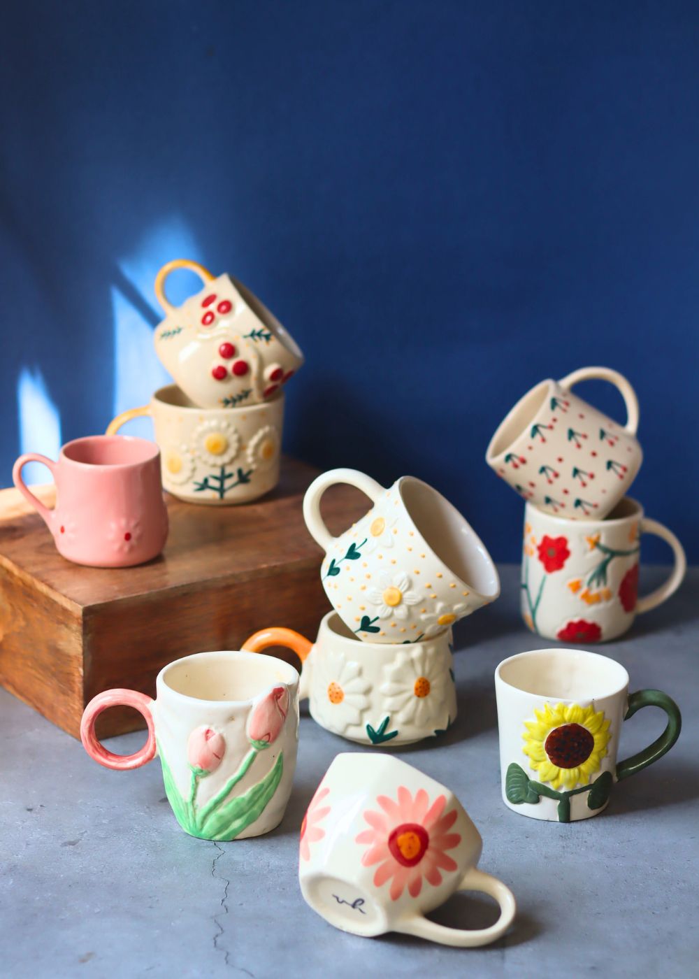 Set of 10 Summer Glow mugs Combo (for the price of 7) made by ceramic