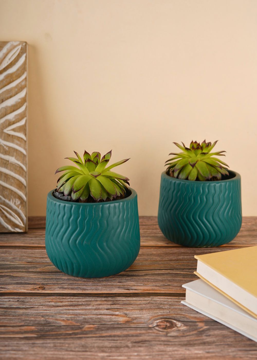 essential teal planter handmade in india