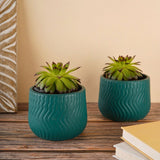 essential teal planter handmade in india