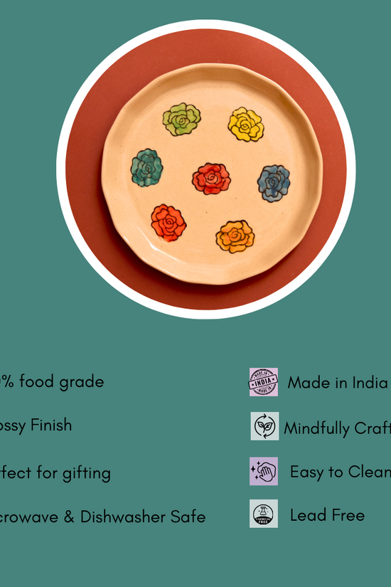 rose snack plate with details