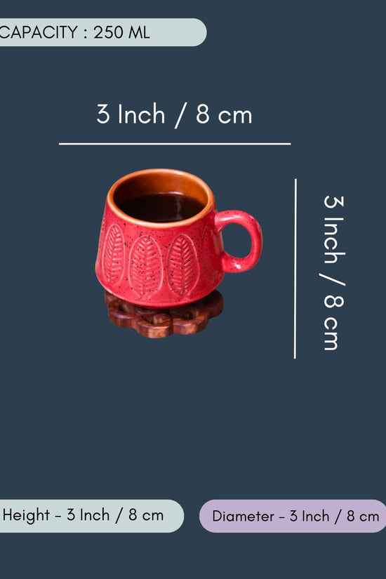 Red Serene Leaf Coffee Mug