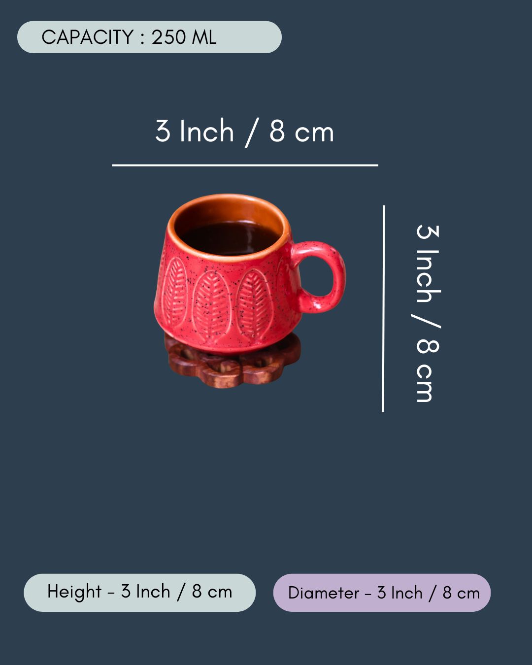 Red Serene Leaf Coffee Mug