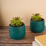 essential teal planter with teal color
