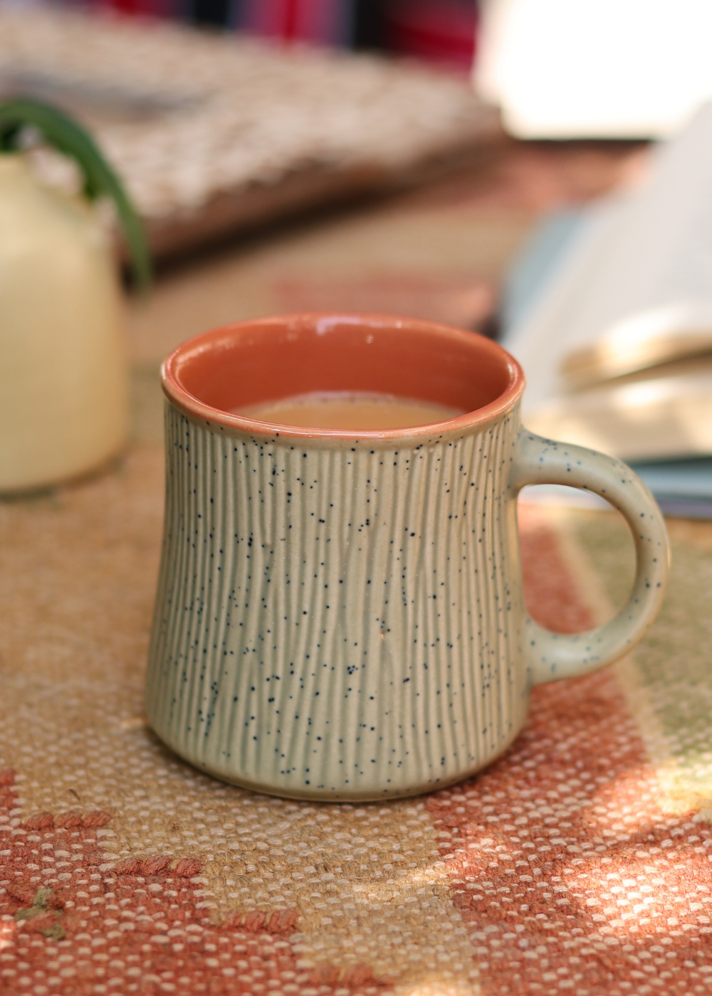 Olive Etching Chai Cup handmade in india