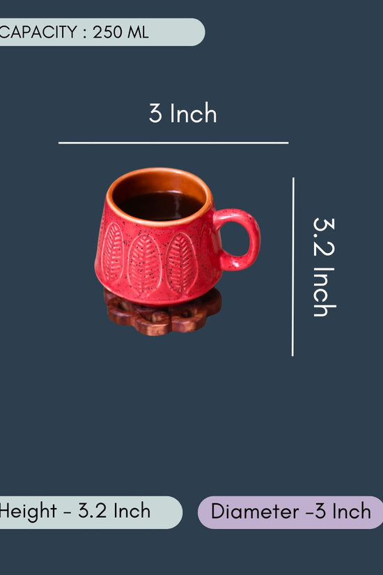 Red Serene Leaf Coffee Mug