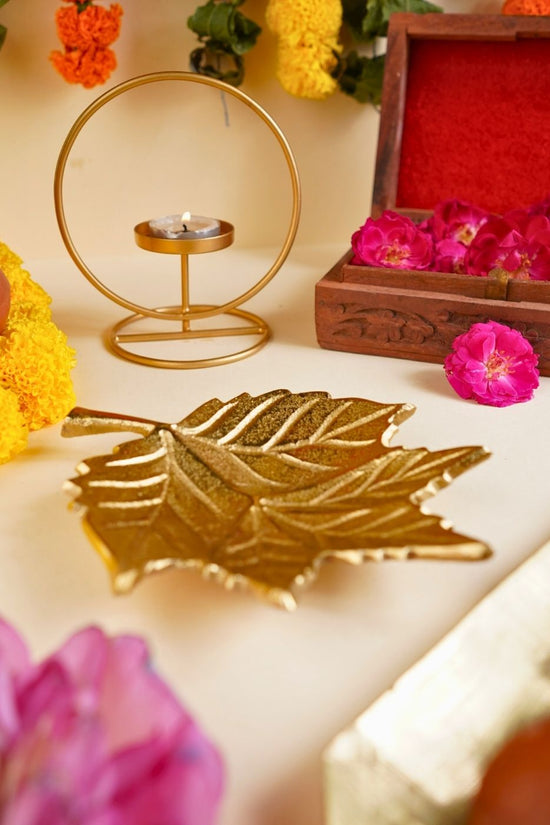 Golden Leaf Patterned Bowl for this festival