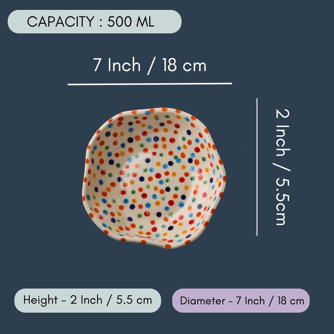 Colourful Polka Bowl